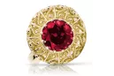 Or jaune 14 carats Rubis Anneau Vintage vrc059y
